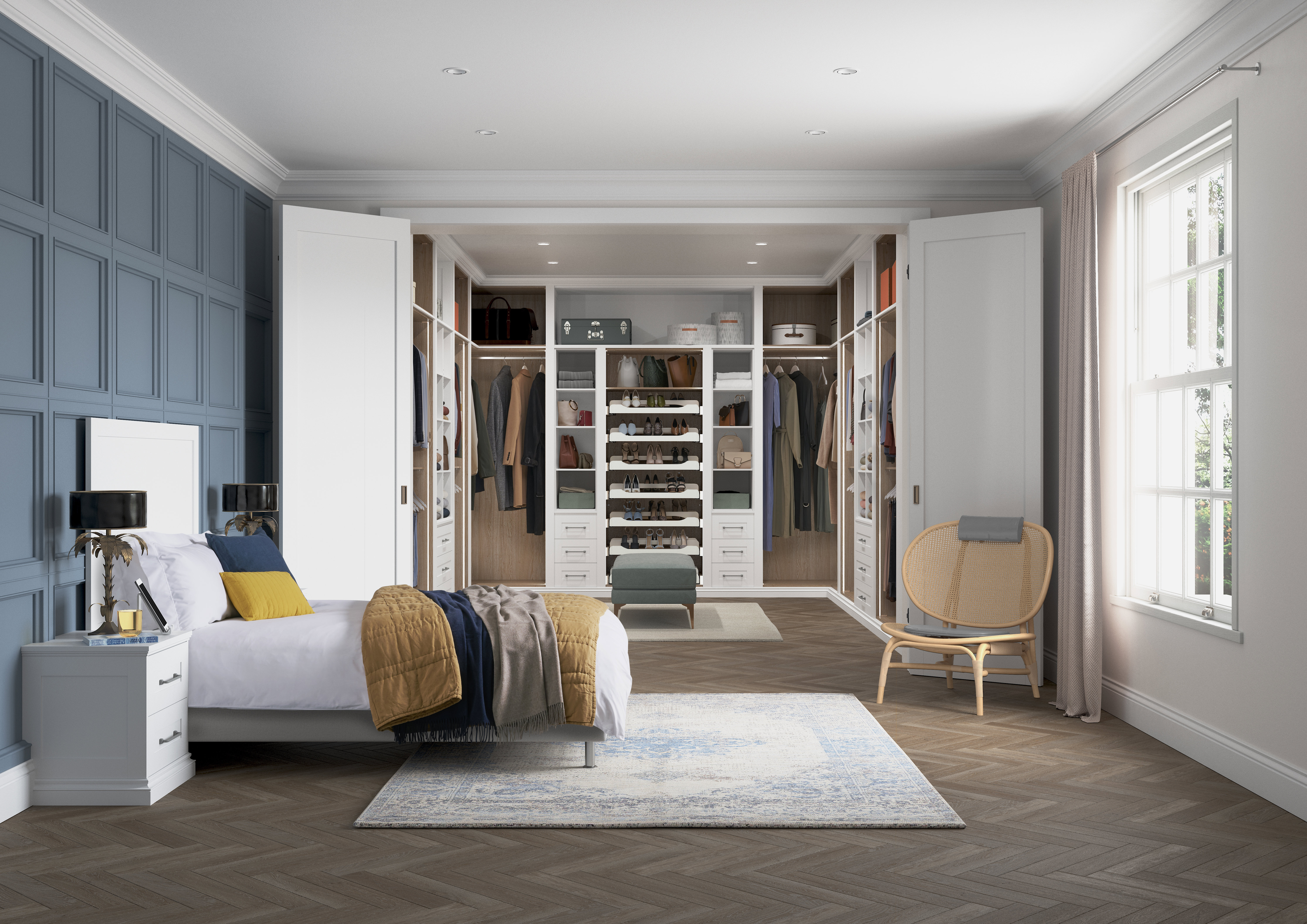 Langton white walk in wardrobe bedroom 