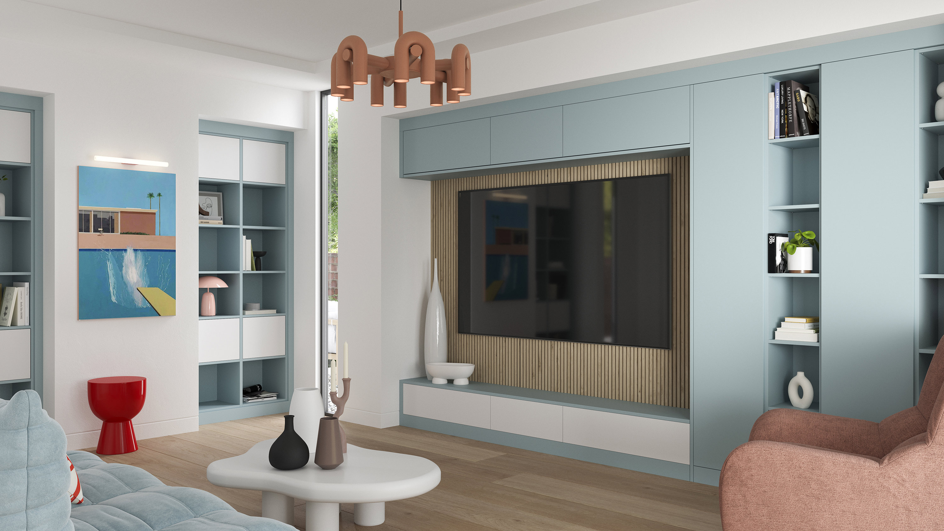 Aspen fitted living room furniture in fjord finish