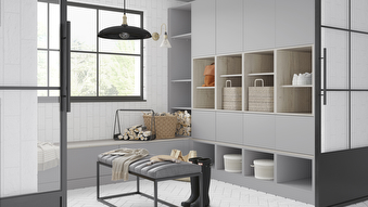 Aspen Light Grey & Driftwood Fitted Boot Room