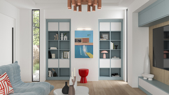 Aspen Fjord blue fitted living room storage