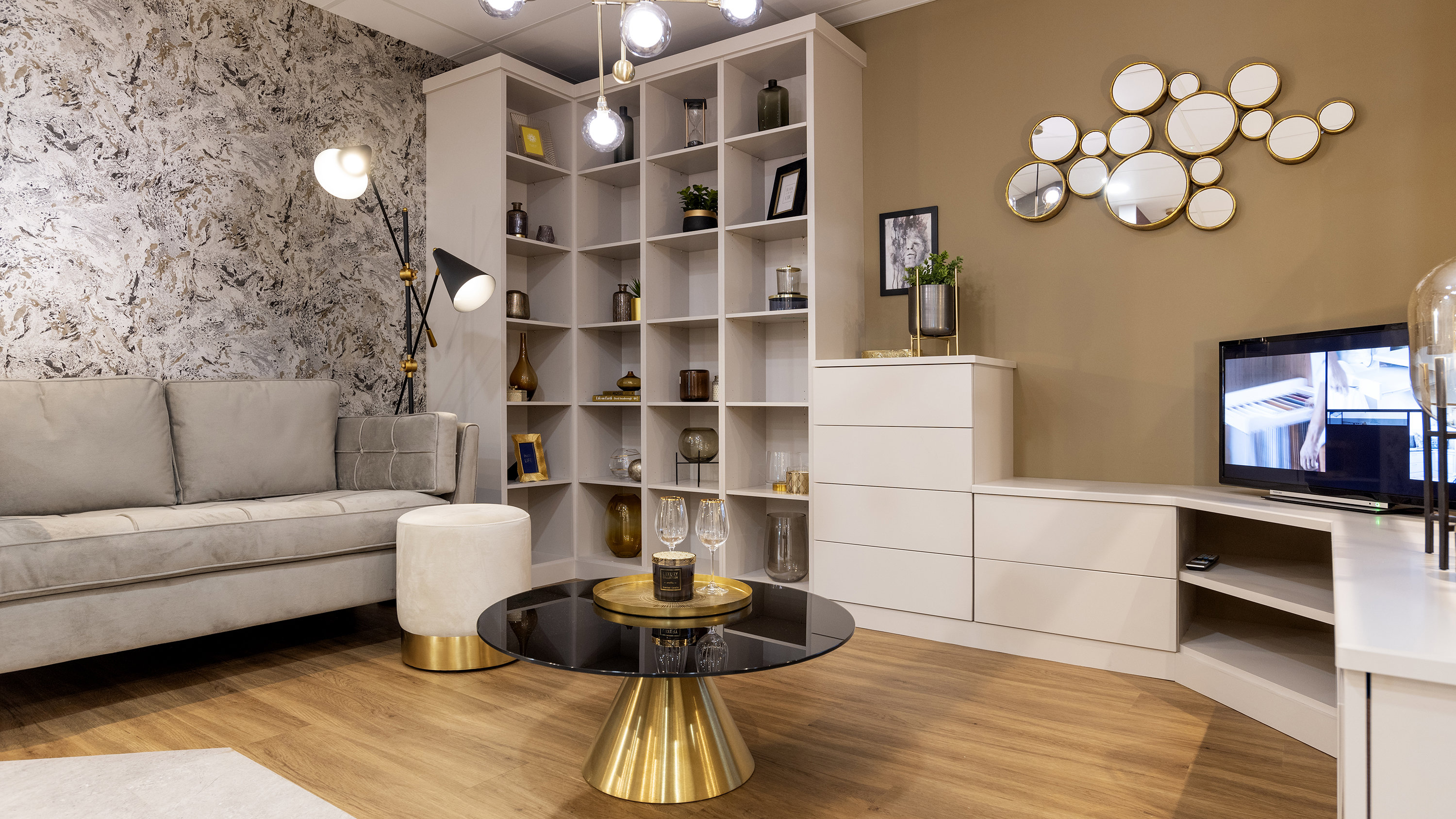 Radley cashmere fitted living room furniture in Chester showroom