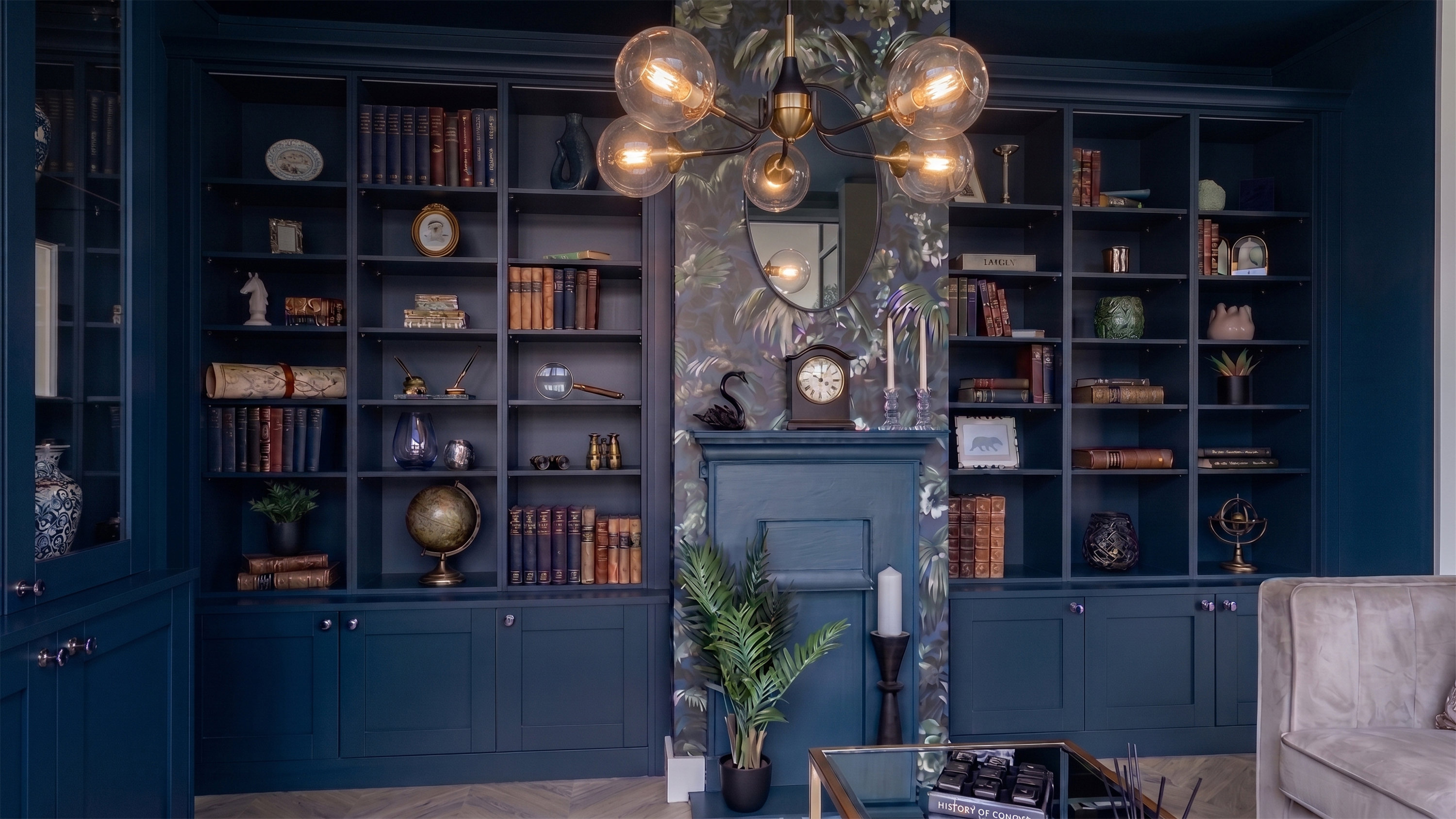 bespoke library shelves