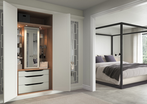 Langton white bedroom walk in wardrobe