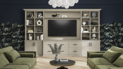 Langton fitted living room furniture in mussel finish