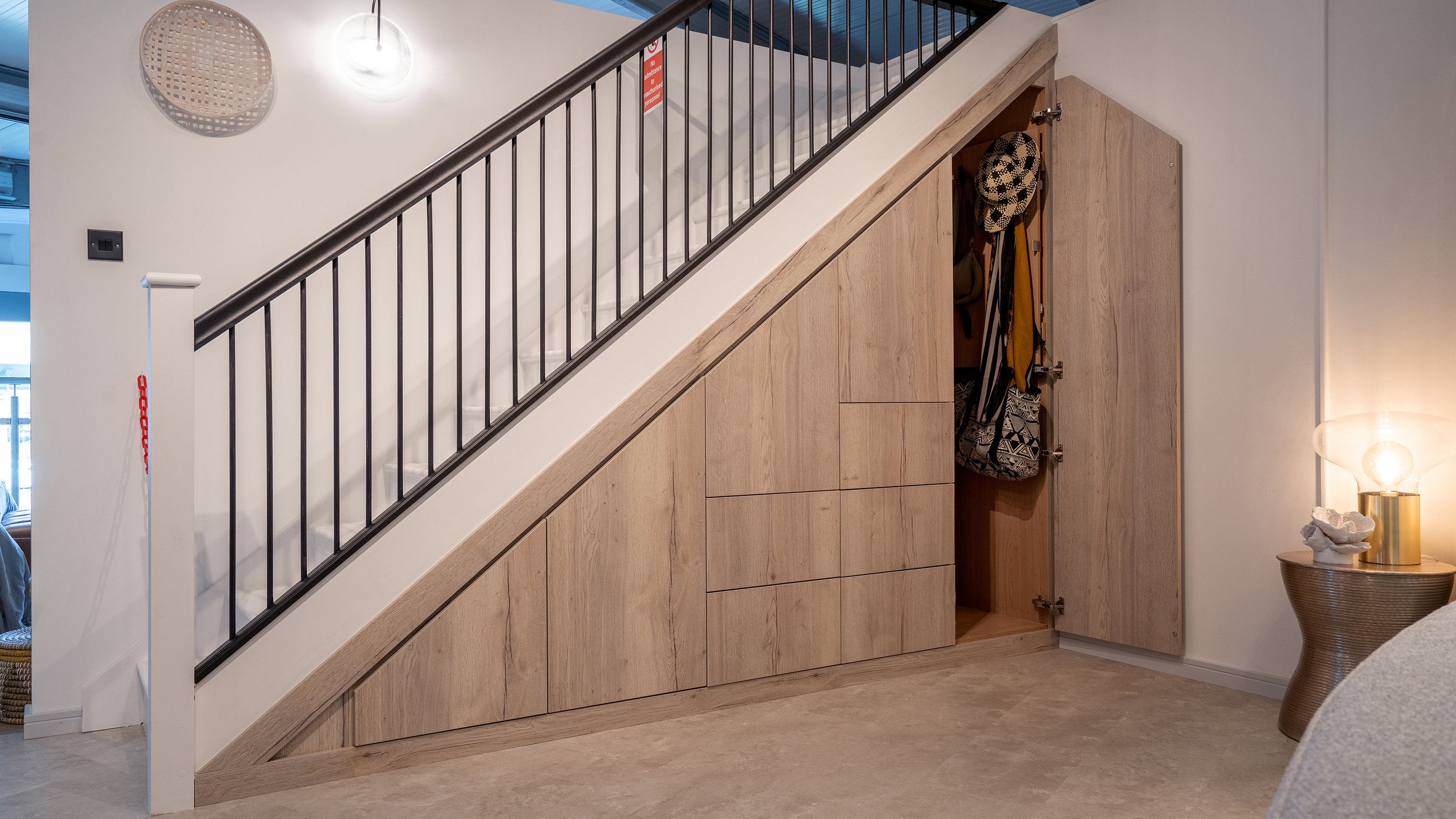 Driftwood understairs fitted storage