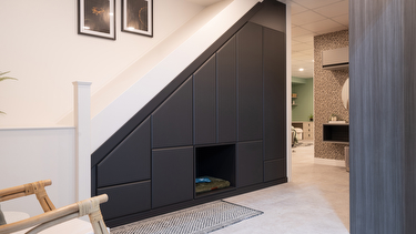 Black graphite understairs fitted storage