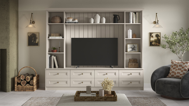 Cliveden light praline living room tv unit